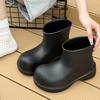 Botas de Lluvia de Moda con Suela Gruesa para Mujer, Cortas Impermeables Antideslizantes Versátiles para Exteriores, Japonesas de Eva Resistentes al Desgaste y al Olor, Zapatos de Agua para Todas las Estaciones