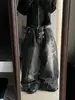 2026 Nuevos Jeans de Mezclilla Lavada Transfronterizos Europeos y Americanos con Estampado de Patrón, Pantalones Rectos Retro Unisex de Calle Y2K