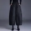 Garantia de Qualidade Redução de Idade Temperamento Mãe Estilo Chinês Jacquard Formato Casulo Calça de Pernas Largas Novas Calças de Nove Pontos Botão Casual Calças Outono
