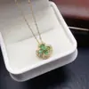 Colgante Cruz Esmeralda Natural Accesorios para Mujer Nicho Sensación de Alta Gama Joyería de Plata de Ley 925 3*4 Factory de Joyería Venta Directa