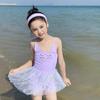 Traje de baño de verano para niñas, pequeño y grande, de princesa, hada, dulce, lindo, para aguas termales, con falda de malla y tirantes