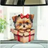 Colgante plano decorativo de acrílico para espejo retrovisor de coche, regalo de San Valentín, perro creativo personalizado 2024