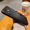 Funda de Teléfono de Cuero Retro de Negocios Adecuada para iPhone 17 16Pro Agujero Redondo Sin Etiqueta Cuero 13/12 Creativa Anti-Caída