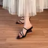 Elegantes sandalias de estilo francés sin cordones, versátil modelo nuevo 2026, zapatos de tacón alto de plataforma con punta abierta, sandalias de tiras finas con punta fina para mujer