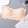Nuevo Verano Seda de Hielo Espalda Hermosa Tirante Transparente Fino Pecho Pequeño Push-up Top Tubo Antideslizante Ropa Interior Versátil para Niña sin Marcas