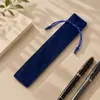Bolsa para bolígrafos de terciopelo de cristal, bolsa de terciopelo doble cara engrosada con cordón para bolígrafos, bolsa de almacenamiento de tela de felpa para bolígrafos y bolígrafos de cobre, al por mayor
