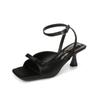 Zapatos de Tacón Alto Gruesos Estilo Francés Weiwei Girl 962-3 Nuevo Modelo Verano 2026 Sandalias de Correa Única para Exteriores para Mujer