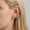 Novo Brinco Coreano Brinco de Franja Gota d'Água para Mulheres Estilo Mori Clipe de Orelha com Zircônia Brinco de Tarraxa Integrado Joia Transfronteiriça Europeia e Americana