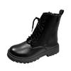 Botas de Suela Gruesa Estilo Británico para Mujer Primavera y Otoño 2024 Nuevas Chelsea de Doble Cremallera ins Botines Cortos de Calle de Moda