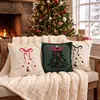 Cojín de peluche bordado de árbol de Navidad, cojín decorativo para sofá de sala de estar, decoración festiva para el hogar, incluye relleno, cojín cuadrado