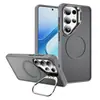 Funda para teléfono Samsung, magnética transparente mate, adecuada para S26, con soporte, cubierta protectora de teléfono estilo ins simple