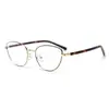 Armazón de Gafas Cat-Eye Dorado con Hilo y Carey para Mujer con Miopía, Se Puede Montar con Lentes Graduados, Armazón Pequeño, Aspecto Natural, Sensación de Alta Gama, Armazón de Gafas con Bloqueo de Luz Azul