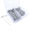 Atacado do Fabricante 100 Agulhas para Perucas e Extensões de Cabelo Caixa com Compartimento Duplo Conjunto de Agulhas para Fixação de Roupas 27mm~53mm Agulhas de Posicionamento
