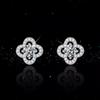 Brincos de Orelha de Trevo de Quatro Folhas com Diamante Flash Feminino Prata S999 Europa, América, Japão e Coreia do Sul Brincos Quentes Transfronteiriços Brincos de Luxo de Verão Atacado