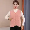 Chaleco grueso con forro polar cálido para madres de mediana edad y mayores, prenda exterior, chaleco capa cruzado personalizado para mujer, otoño e invierno