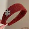 Diadema de Lana con Copo de Nieve para Niñas, Pinza para el Cabello Ancha Versátil de Otoño e Invierno para Niños, Tacto de Alta Gama, Accesorio para el Cabello de Diadema de Parte Superior Alta