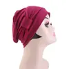 Nuevo sombrero de pañuelo para la cabeza anudado de color liso estilo europeo y americano, sombrero tipo turbante de copa plana, sombrero para protección del cabello, sombrero transfronterizo JDT-532
