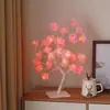 Lámpara de rama de rosa LED transfronteriza USB flor artificial decoración de dormitorio regalo de Navidad San Valentín lámpara de mesa pequeña decorativa