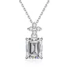 Colar de prata de lei S925 estilo coreano minimalista com pingente de diamante quadrado para mulheres, apresentando um design brilhante e delicado com uma estética cool e discreta, uma corrente para clavícula com um toque único e sofisticado