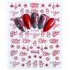 Pegatinas para uñas transfronterizas, nuevas, navideñas, 3D, copos de nieve, árbol de Navidad, muñeco de nieve, pegatinas para uñas al por mayor