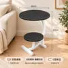 En Stock Mesa Auxiliar Redonda de Doble Capa Simple para el Hogar Soporte de Hierro Forjado Apartamento Pequeño Sofá Mesa de Café de Lujo Pequeño Estante de Almacenamiento