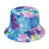 Nuevo sombrero de pescador europeo y americano teñido anudado de impresión 3D, sombrero tipo cubeta de doble cara usable, sombrero de sol para proteger del sol en verano para hombres y mujeres