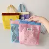 Bolsa de Palha com Rede Dopamine Verão tamanho pequeno Bolsa de Cosméticos Bolsa de Mão Dobrável Portátil Bolsa de Lavar Bolsa de Praia para Mulheres