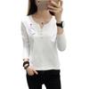 2470 # Nova Camiseta Tendência Estilo Coreano de Manga Longa (Foto Real) (95% Algodão 5% Elastano) (Adicionar GG/XGG)