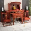 Mueble de Sala de Estar Rural Estilo Chino Madera Maciza Salón Ancestral Casa Mesa Altar Budista Caja para Varillas de Incienso Gabinete Santuario de los Ocho Inmortales Juego de Cuatro o Seis Piezas