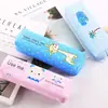 Estilo Coreano Creativo Dibujos Animados Cuadrado PU Estuche para Lápices Bolsa de Papelería Animales Lindos Estuche para Lápices Multifuncional para Estudiantes