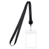 Cordón para crucero transfronterizo con portaid, correa tejida con hebilla retráctil, portatarjeta de identificación transparente impermeable de doble cara