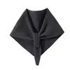 Cachecol triangular de cashmere feminino, cachecol de puro cashmere de cabra, novo para outono e inverno, gola quente de tricô de cor sólida, protetor de pescoço, pequeno xale