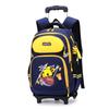 Mochila Escolar com Rodinhas Desenho Animado Peixe Natural Mochila Dupla Uso 6-12 Anos Roda Grande Seis Rodas Escada de Subida