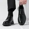 Sapatos masculinos de couro, nova coleção primavera 2026, estilo casual, couro genuíno, para uso profissional e formal - 2023