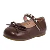 Zapatos de Princesa de Cuero para Niñas Primavera y Otoño 1-3 Años Suela Suave Moño Perla Zapatos Mary Jane Zapatos para Caminar de Bebé