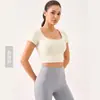 Top de yoga de manga corta para mujer, elegante top deportivo sin espalda 2026 para correr y fitness, camiseta de Pilates