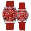 Reloj de cuarzo deportivo de moda para parejas transfronterizas, con diseño de fantasma de agua verde, informal, de silicona, para estudiantes, resistente al agua.