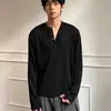 Camiseta de manga larga cómoda para hombre de otoño, nuevo estilo 2026, top versátil y moderno de corte holgado