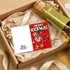Juego de tarjetas de felicitación navideñas de Amazon, fútbol, Santa Claus de dibujos animados estilo australiano, tarjeta plegable con bendición festiva