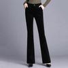 Calça de Veludo Cotelê de Algodão Shanli Dadi Feminina Wide Leg Cintura Levemente Alta Reta plus size Versátil Listrada Estilo Coreano