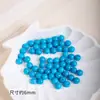 Contas Redondas de Turquesa Azul Americana Otimizadas Naturalmente, Contas Soltas Semi-acabadas para Pulseiras e Colares DIY, Em estoque para Atacado