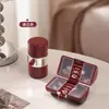 Caja de almacenamiento de joyería portátil para viajes, compacta, de alta gama, exquisita, de gran capacidad, caja de joyería antioxidante para pendientes, anillos y collares