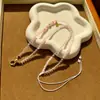 Cordón de collar empalmado de cristal rosa imitación y cristal blanco con cierre universal, adecuado para colgantes de caja Thangka y Gahu, estilo femenino