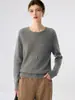 Suéter de cashmere minimalista com gola redonda para mulheres, suéter de lã tricotado versátil de manga longa, novo pulôver de outono e inverno com design de ombro raglã