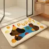Tapete de Chão Absorvente para Banheiro Dajiang Tapete de Entrada Desenho de Cachorrinho Tapete para Porta de Banheiro Tapete Antiderrapante para Entrada Tapete de Banheiro Veludado