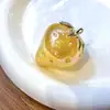 Acessórios DIY Joias Pingente de Morango de Liga 3D Acrílico Galvanizado Pingente de Chaveiro de Fruta Charme Acessório