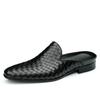 [Exclusivo VIP] Pantuflas Baotou para Hombre Verano Exterior Cuero Genuino Casual de Negocios Estilo Coreano de Moda Pantuflas de Media Caña Tejidas
