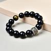 Pulsera de obsidiana dorada negra natural montaña fantasma gastar dinero pulsera de obsidiana para hombre pulsera que no se desvanece