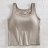 Outono Novo Roupa Íntima Térmica Escovada Grossa Colete Sutiã Feminino com Bojo para Usar por Cima Alça Larga Renda Costas Bonitas