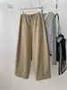 Pantalones de trabajo retro color caqui estilo japonés para mujer, corte holgado, adelgazantes, pierna ancha, diseño de pierna curva, pantalones harén casuales otoño/invierno 2026